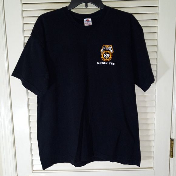 Bayside Teamsters Local 89 Union T Shirt Large Black Graphic Tee Louisville KY - Picture 2 of 14